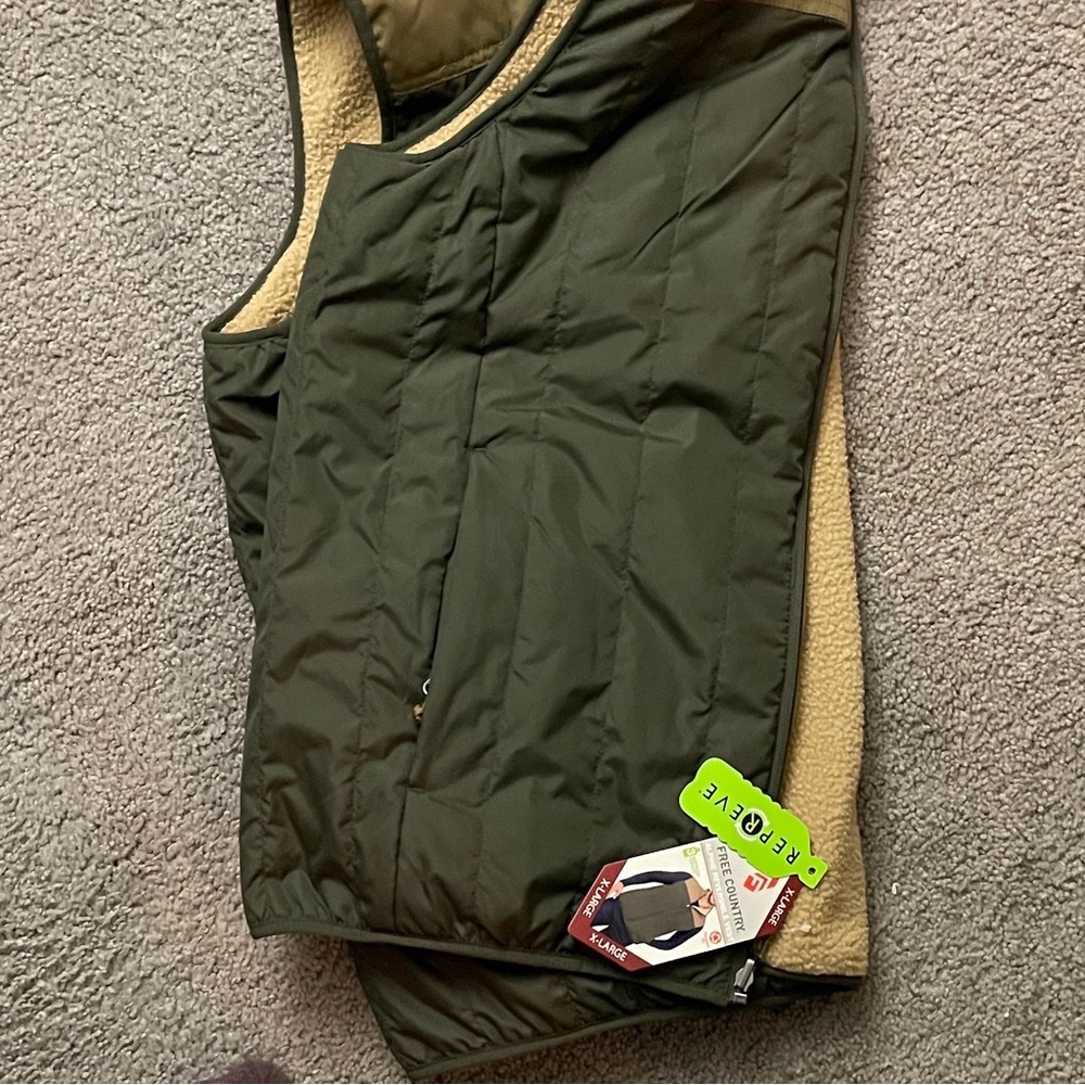 CHANEL Olive and Tan Bomber Vest